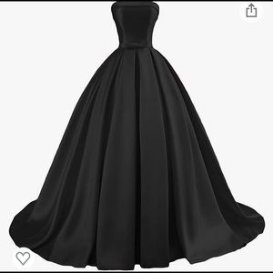 NWT black satin ball gown formal dress